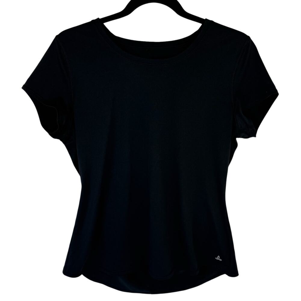 prAna Revere Short Sleeve Athletic Tee Shirt Womens Black Medium